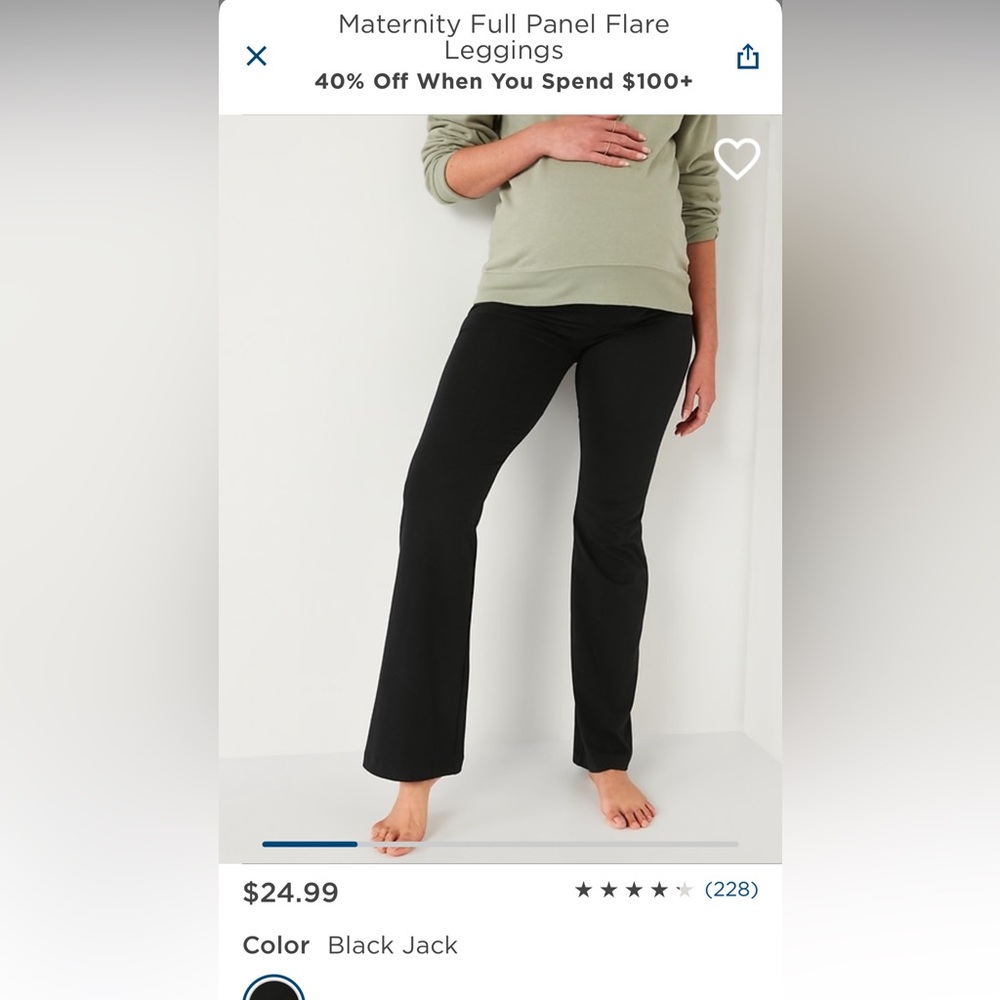 Maternity XL Black Flare Leggings Over the Belly